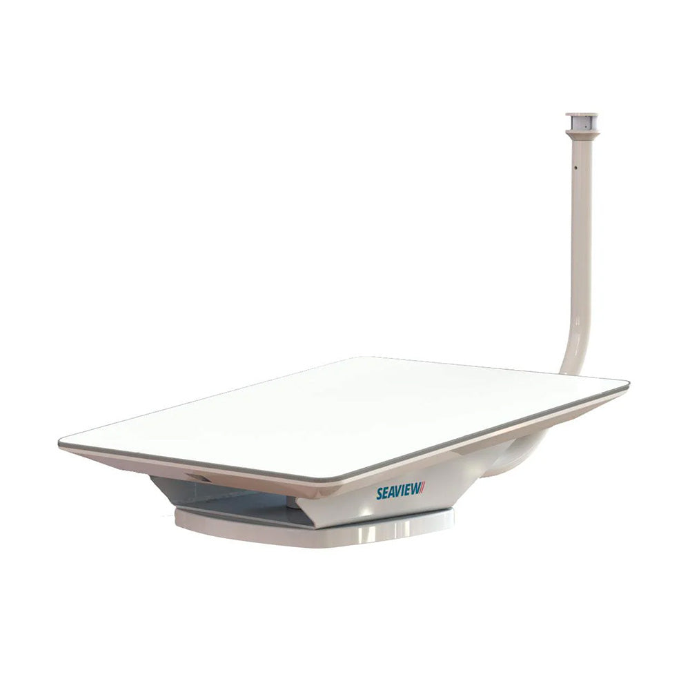 Seaview Starlink wedge base C5 certified lighting kit in white, designed for radar and TV mounts, shown on a mounting setup.