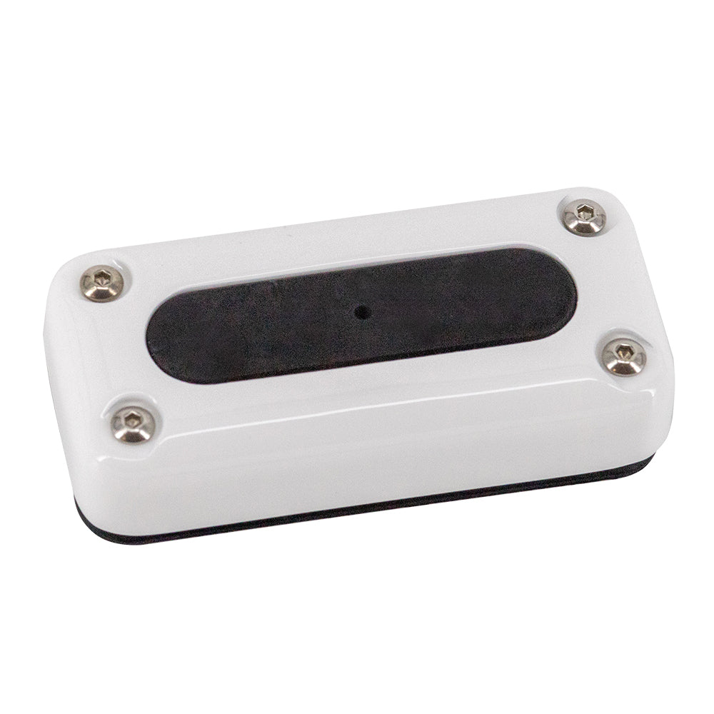 Seaview Cable Seal with Cover in white powder-coated stainless steel for wire management, fits wires up to 10.6mm.