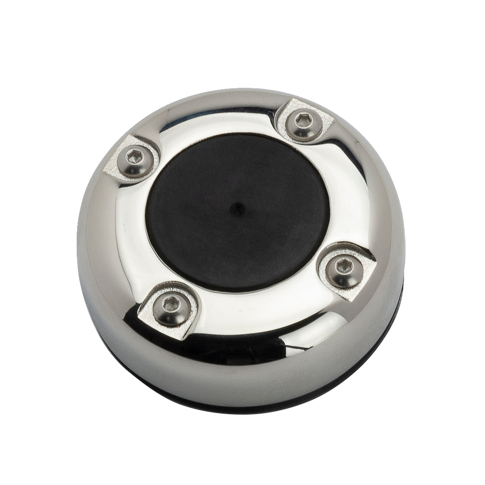 Seaview polished stainless steel cable seal with two 15mm cables for secure wire management, shown in the image.