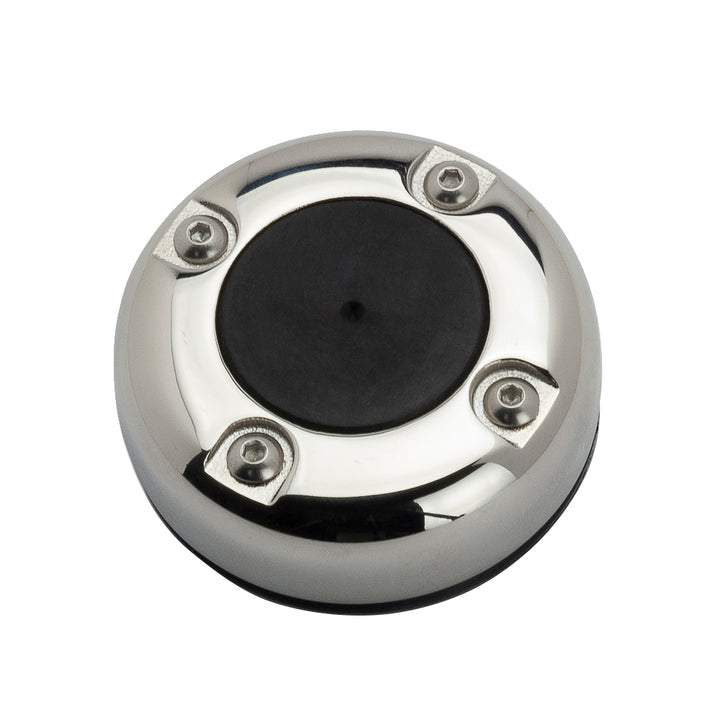 Seaview polished stainless steel cable seal with two 15mm cables for secure wire management, shown in the image.