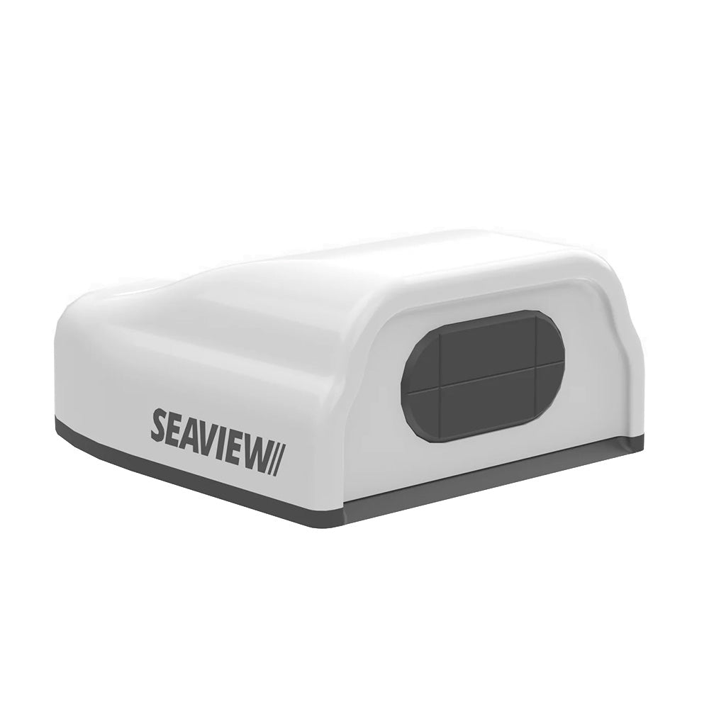 Seaview white plastic horizontal cable seal for wire management, securing multiple wires with a sturdy, easy-to-use design.