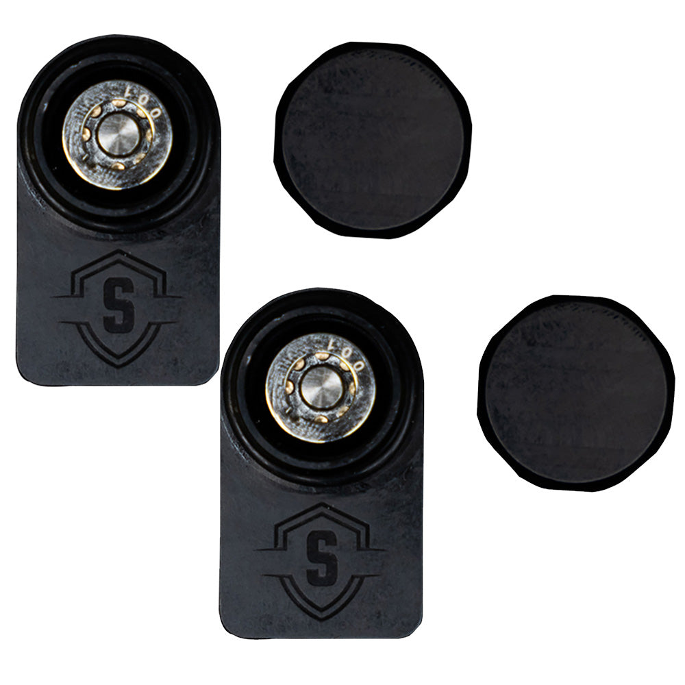 Secure Outdoors Elite Lock for trolling motors, dual universal black lock with durable design for outdoor security.