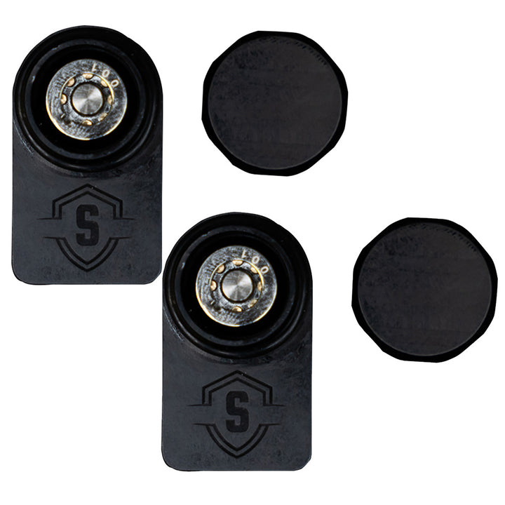 Secure Outdoors Elite Lock for trolling motors, dual universal black lock with durable design for outdoor security.