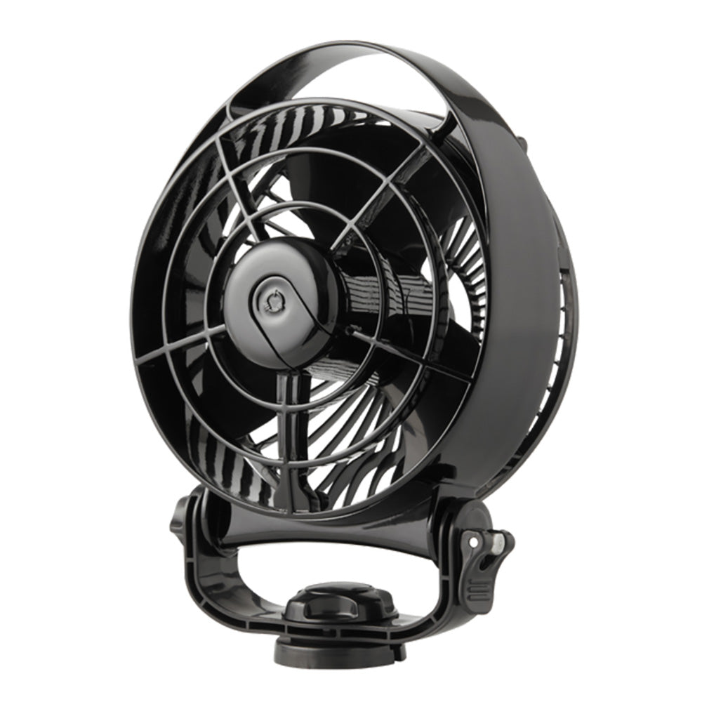 Seekr by Caframo Bora II marine fan in black, 6-inch, 12-24V, 3-speed fan designed for boat ventilation.
