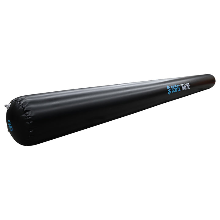Black Seipel Marine 20-foot inflatable boat bumper, marine accessories for boat protection and durability.