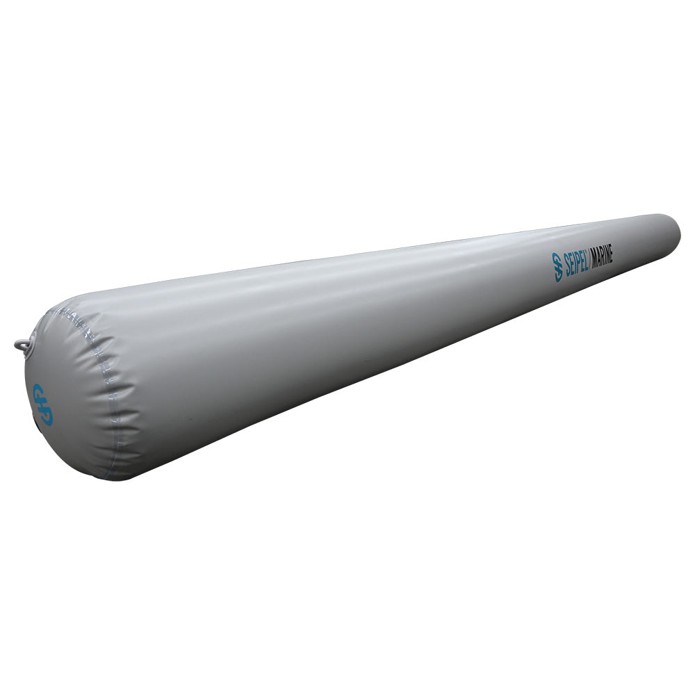 Seipel Marine 20-foot inflatable boat bumper in grey, designed as a durable accessory for marine protection and boat safety.