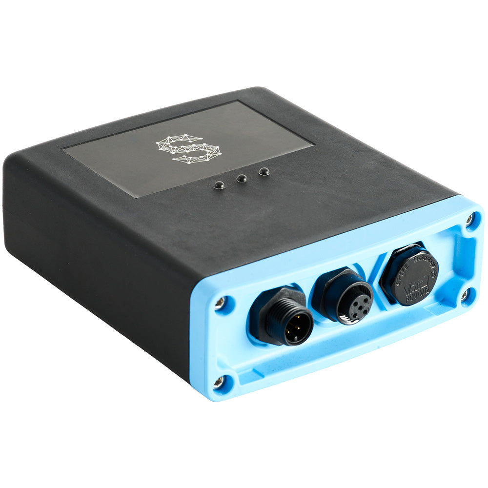 Sensar Marine boat monitor with Bilge Sentry security system showing dashboard display and control panel for marine safety.