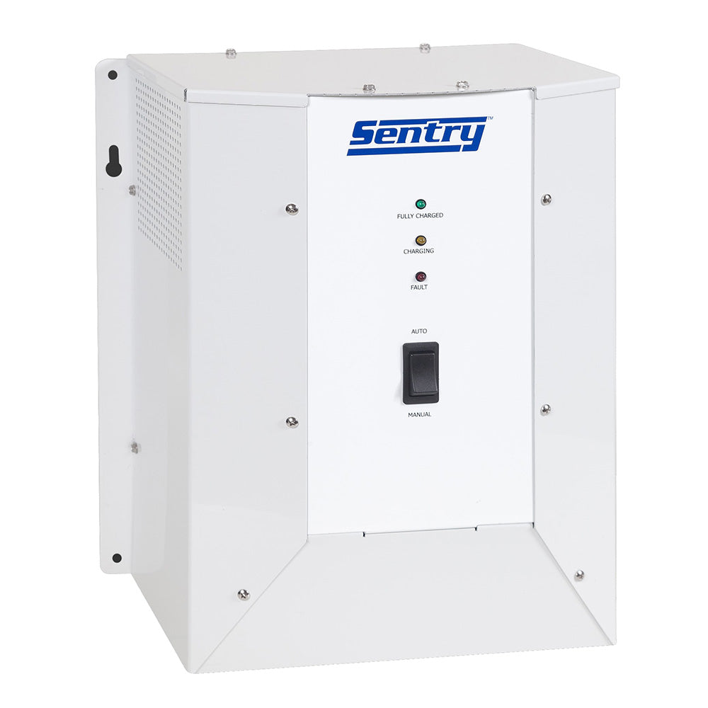 Sentry marine battery charger with 115/230V input, 32VDC, 30A, 3-bank for boat battery charging system.