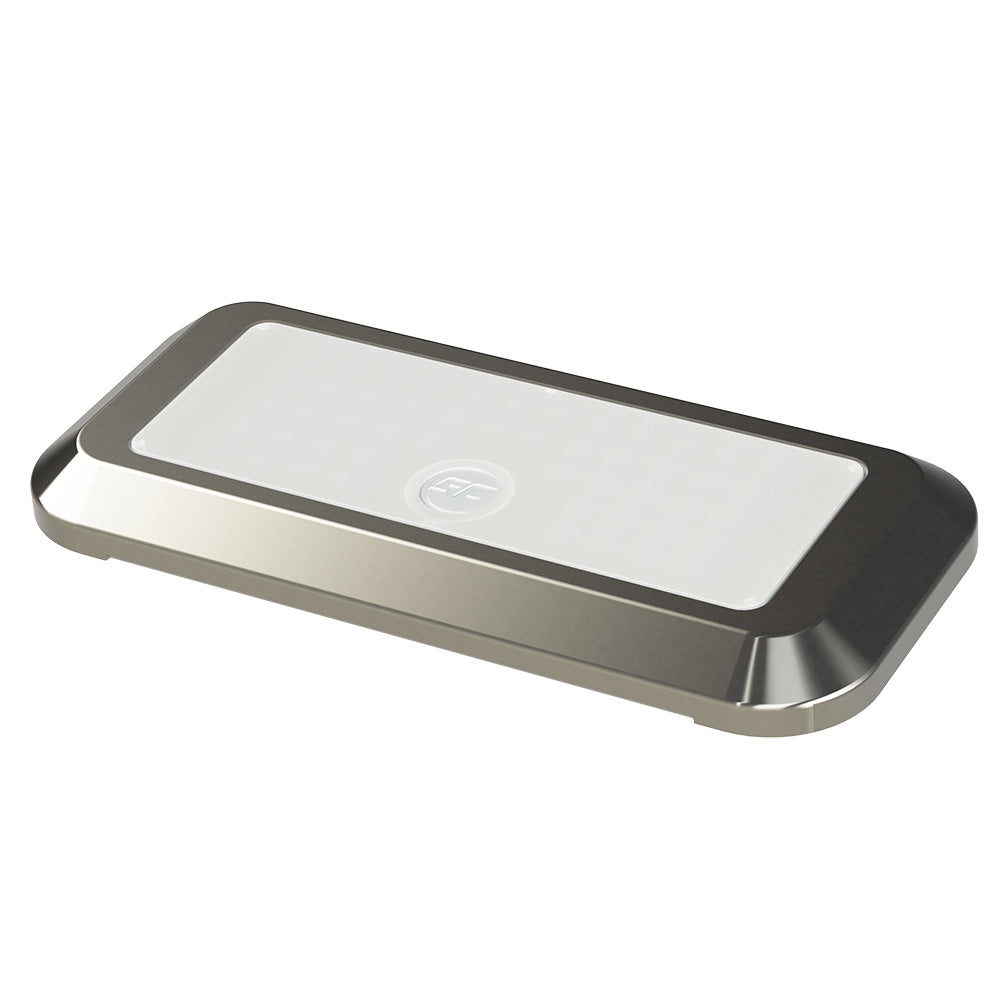 Shadow-Caster RGBW Surface Mount Courtesy Light in stainless steel, interior LED courtesy light with color-changing RGBW feature.
