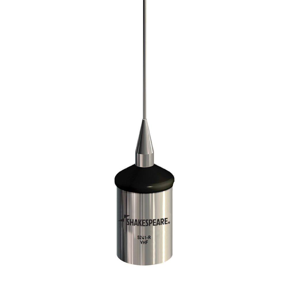 Shakespeare 5241 3-foot VHF antenna for marine radios, black with mounting hardware, outdoor use.
