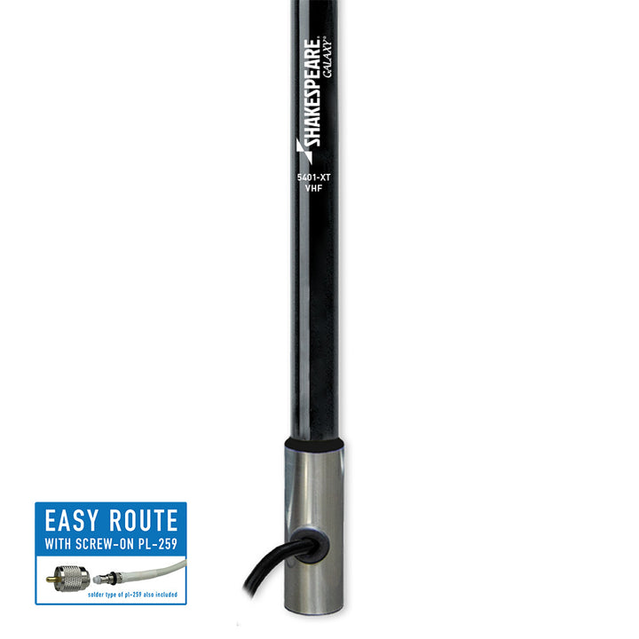 Shakespeare 5401-XT Galaxy 4-foot antenna with 3dB gain, designed for improved signal reception and durability in antennas.