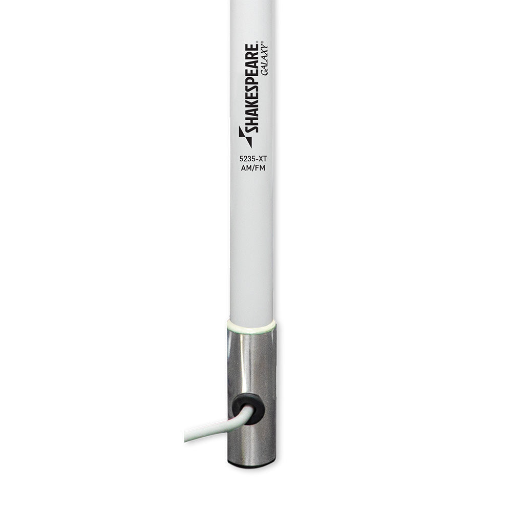 Shakespeare AM/FM 8 5235-XT Galaxy antenna for radio reception, black plastic design with mounting base and cable connection