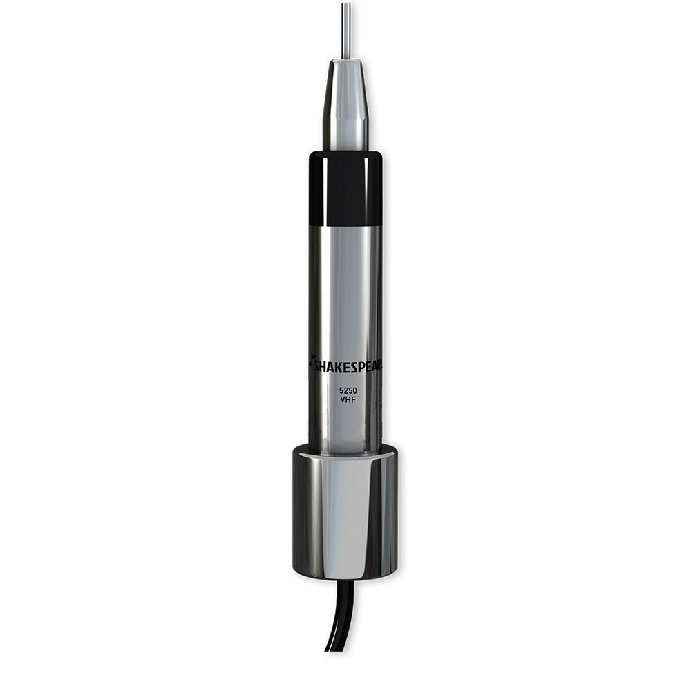 Shakespeare Low Profile Skinny Mini VHF Antenna, 36-inch marine antenna for boat radio communication, black and slender design