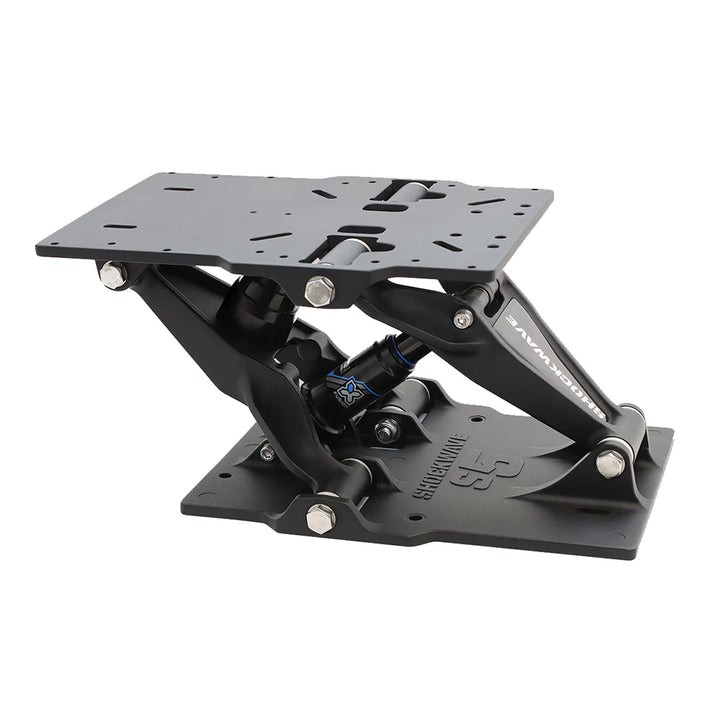 Black Shockwave S5-LW suspension base for seating by Shockwave Seats, designed for ergonomic support and durability.