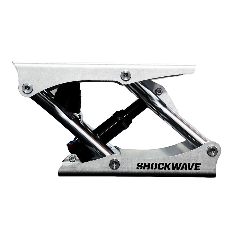 Shockwave S5-SS Suspension Base stainless steel seating component with mounting holes for Shockwave Seats suspension system.