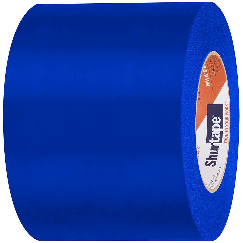 Blue Shurtape UV-resistant marine heat shrink tape roll with serrated edge, 96mm by 55m, for waterproof adhesive sealing.
