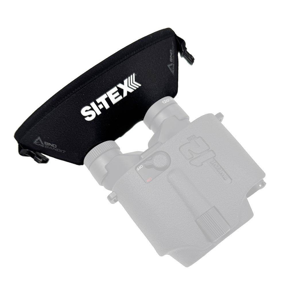 SI-TEX binocular glare shield accessory with adjustable design to reduce glare and improve visibility during outdoor activities.