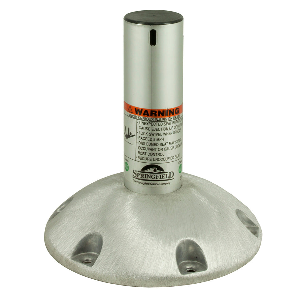 Springfield Marine Explorer 2-3/8-inch fixed-height locking pedestal for boat seating, 9-inch height, durable marine-grade construction.