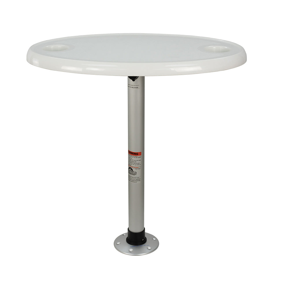 Table ovale électrifiée Springfield Thread-Lock avec lumières LED et ports USB