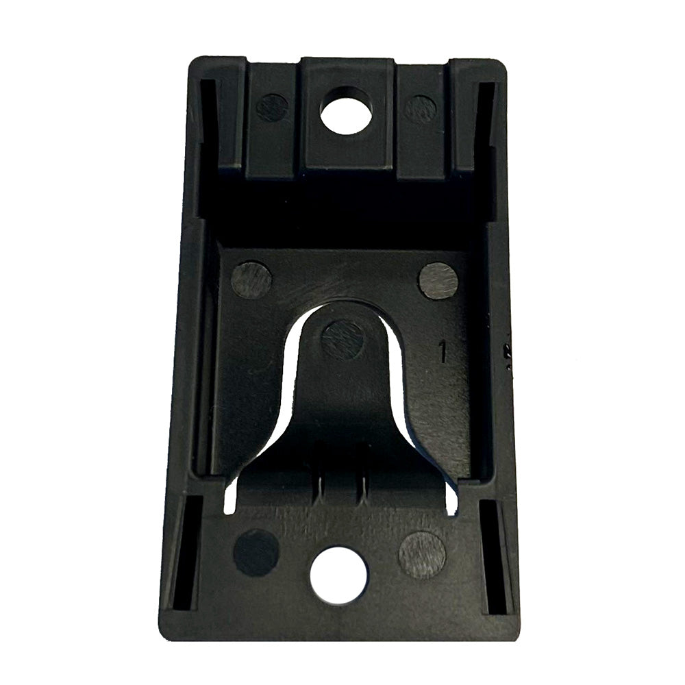 Standard Horizon microphone hanger accessory mounted on a radio, designed for secure microphone storage and easy access.
