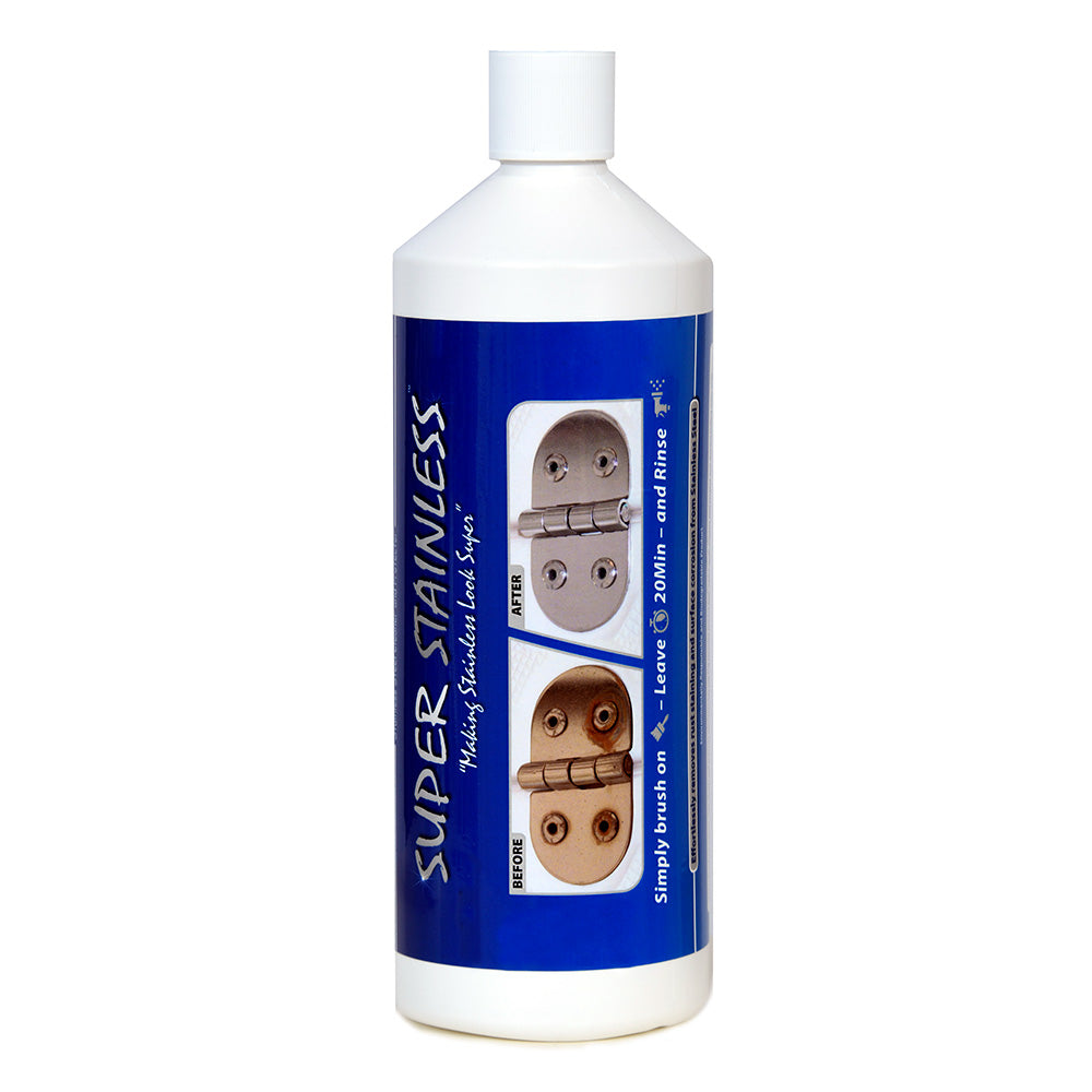 Super Stainless 32oz stainless steel cleaner in a spray bottle, designed for cleaning and polishing stainless steel surfaces.