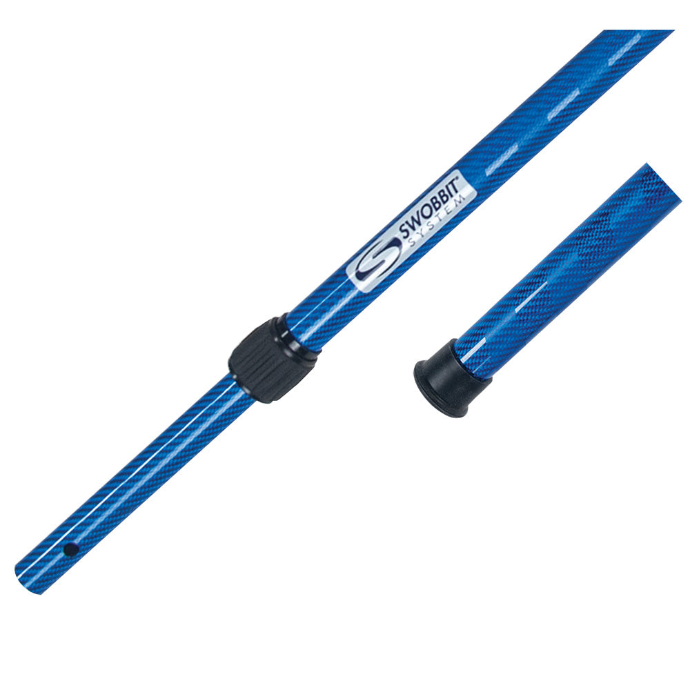 Swobbit 6-11' Lite Carbon Fiber Telescoping Cleaning Pole extended, lightweight and durable for car washing and detail cleaning tasks.