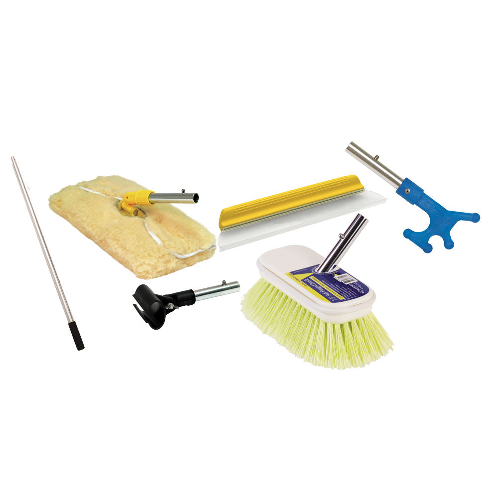 Swobbit Basic Watercraft Cleaning Kit with brushes and tools for boat cleaning and maintenance.