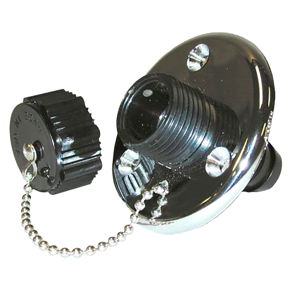 T-H Marine Washdown Valve with chrome base, marine fitting for boat water supply, durable and corrosion-resistant marine hardware.