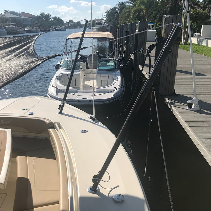TACO Marine Tele-Sun Carbon Fiber Shade Poles with Carry Bag for Biminis, shades, and umbrellas on a boat.