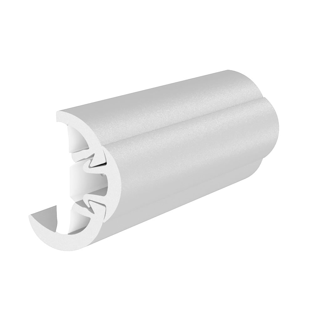 TACO Marine SuproFlex Rub Rail Kit with white vinyl overlay insert, 2-inch height, 1-1/4-inch width, 80-foot length in white color.
