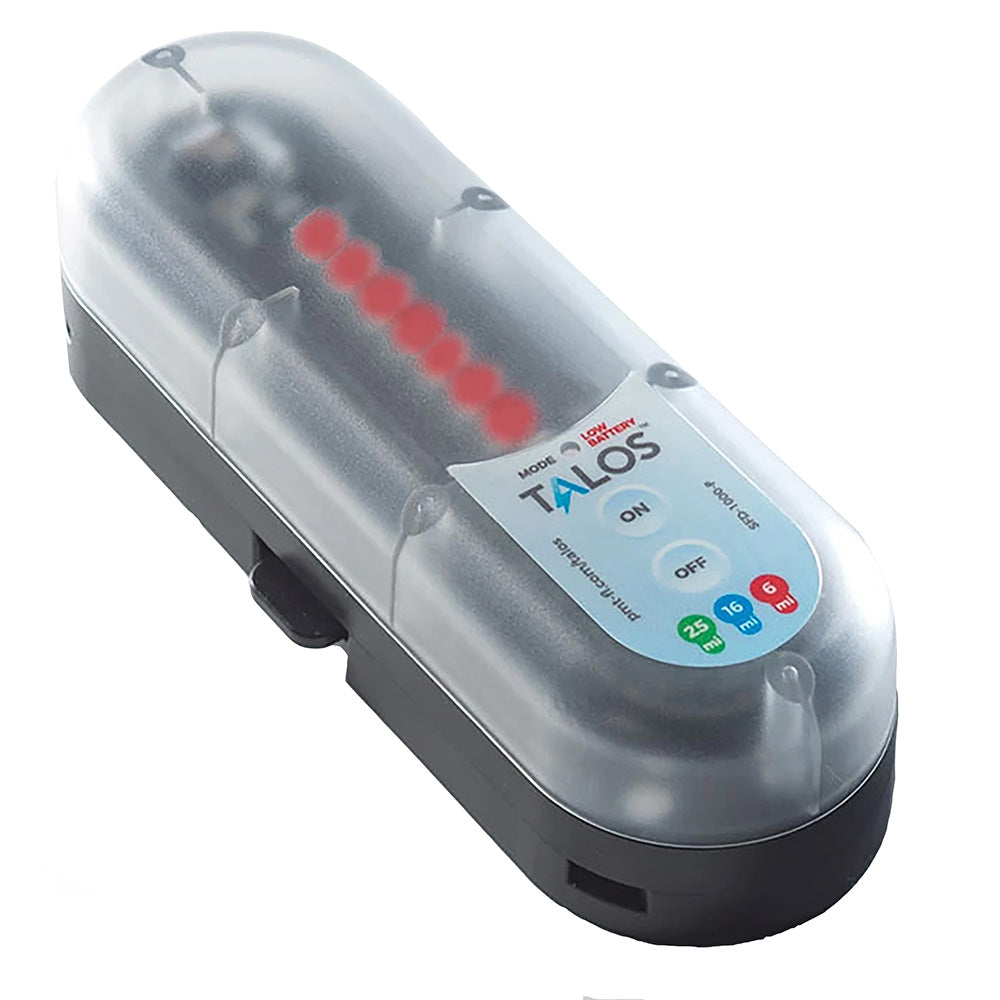 TALOS In-Motion Lightning Detector for boats and watercraft with mounting base, detects lightning for safety at sea.