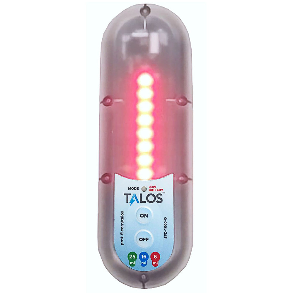 TALOS In-Motion Lightning Detector for boats and watercraft with mounting base, detects lightning threats for safety at sea.