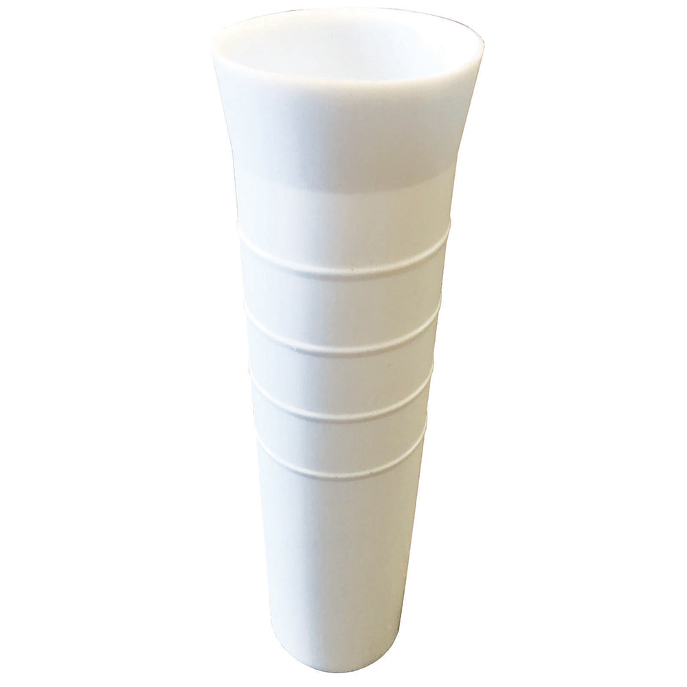 White Tigress 10-inch flared vinyl replacement insert liner for rod holder accessories, designed for durability and easy installation.