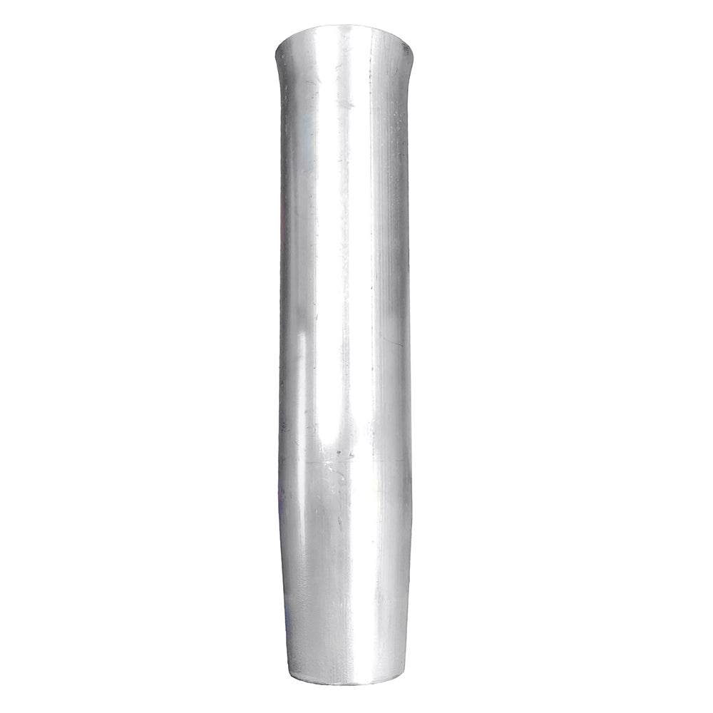 Tigress Weld-On Aluminum Flared Rod Holder without blade, 10-inch, mill finished, designed for fishing rods.
