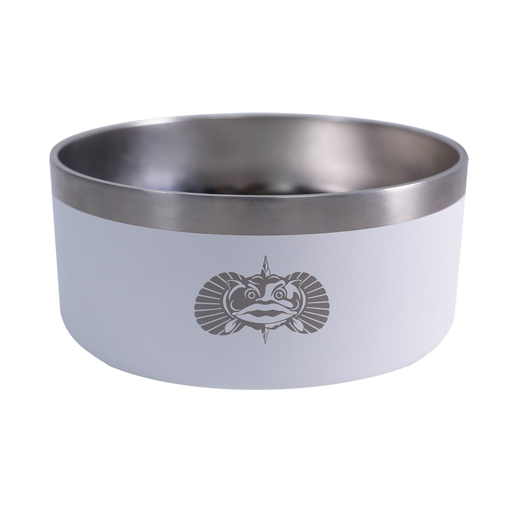 White Toadfish Non-Tipping Dog Bowl, accessories, with a stable base designed to prevent tipping during feeding.