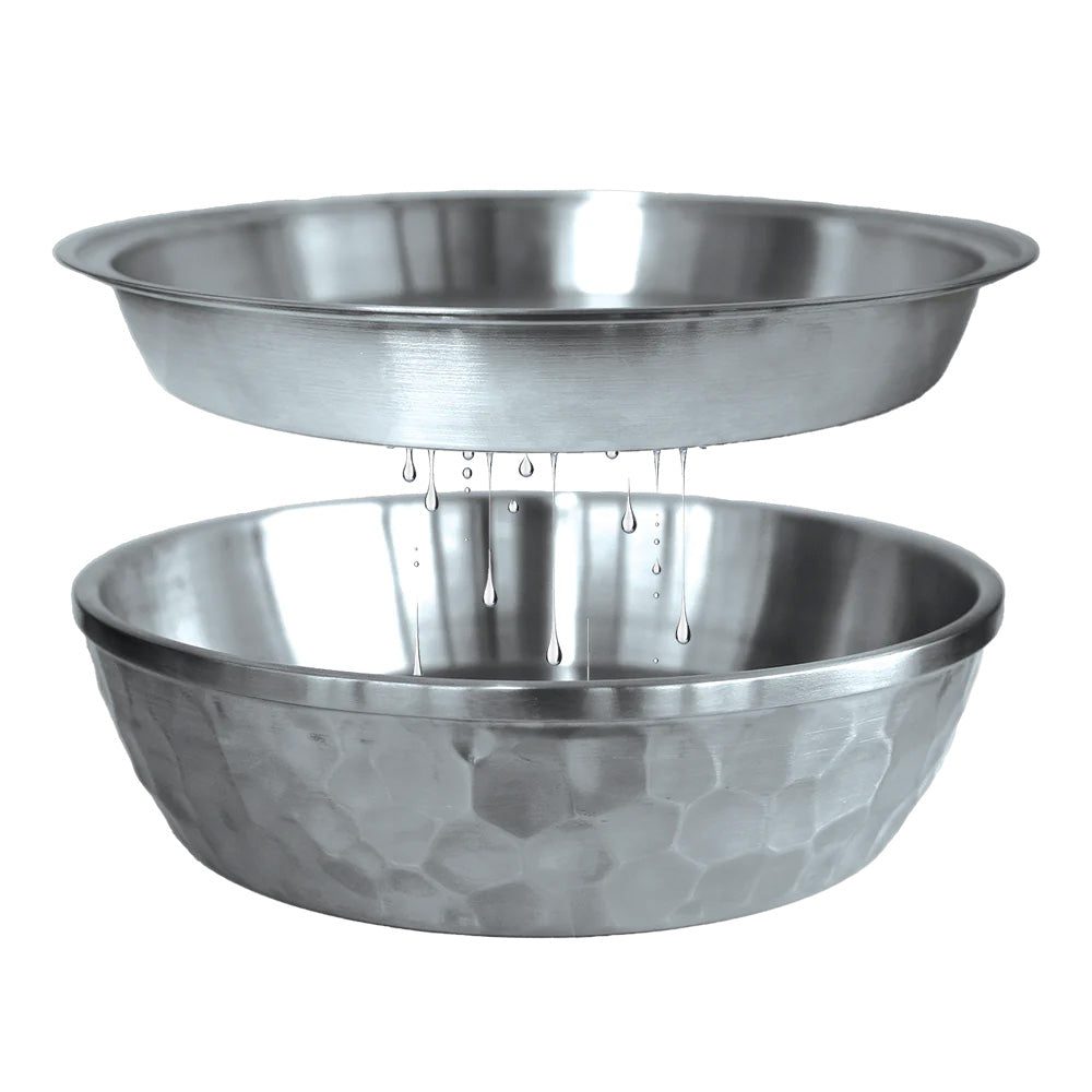 Toadfish stainless steel seafood bowl, 12-inch, 2-layer serving bowl with a sleek design, ideal for seafood presentation and accessories.