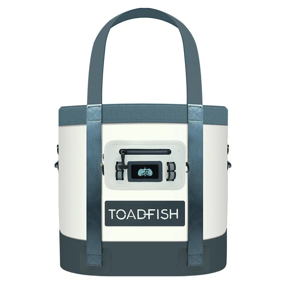 Toadfish waterproof tote and sling in seashell color, durable accessories with secure waterproof design for outdoor use.