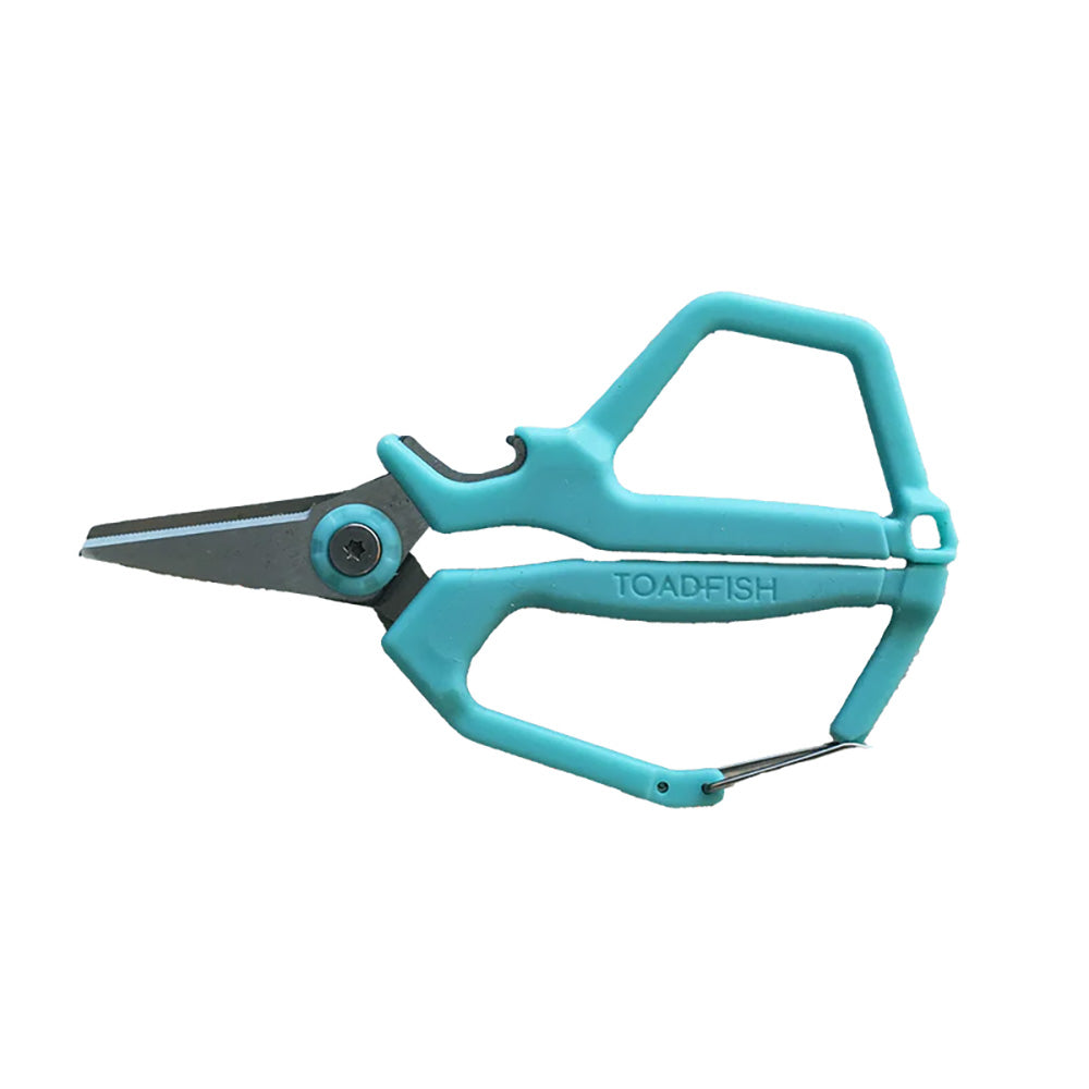 Toadfish Braid Scissors for fishing, durable cutting tool with ergonomic handle, designed for fishing line and braid cutting.