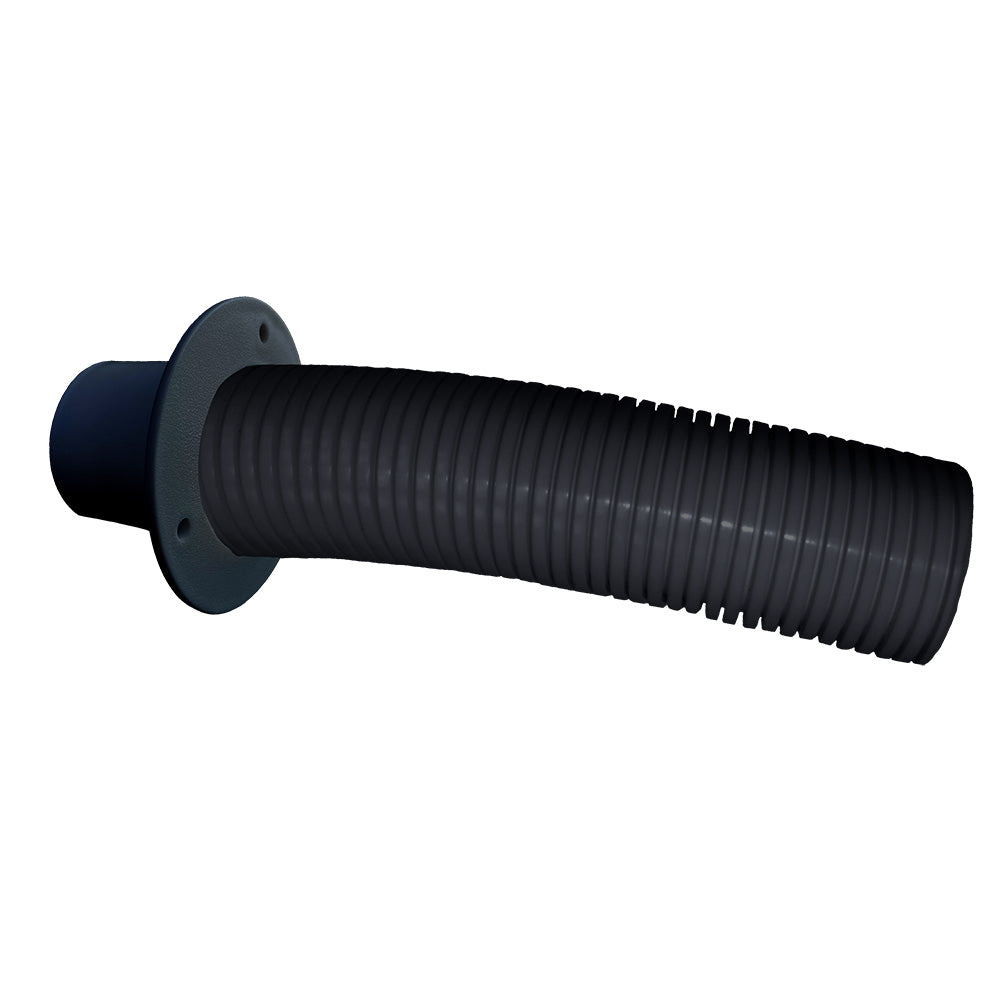 Trident Marine 4 Black Stern Flex Hose with Transom Flange, marine boat accessory, durable flexible hose for stern applications