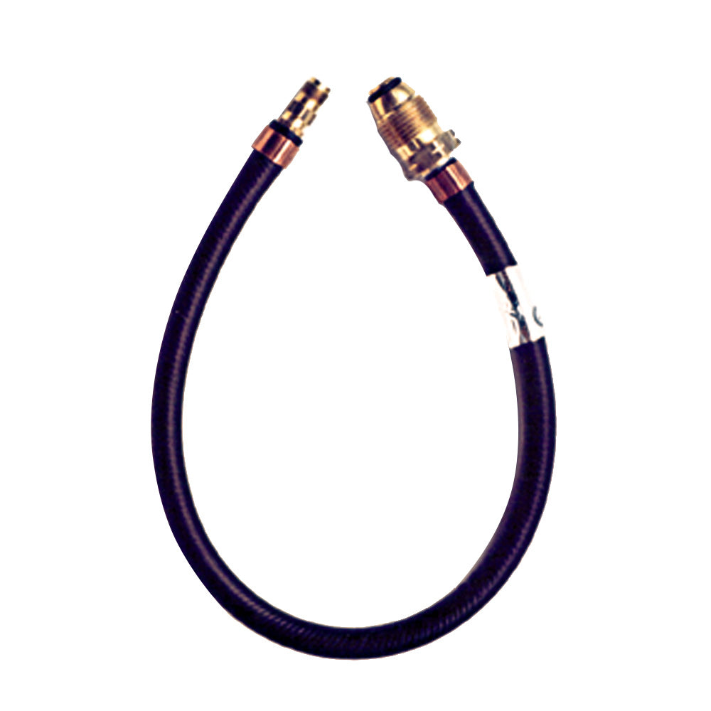 Trident Marine 20-inch pigtail hose male fitting with 1/4-inch male inverted flare fitting for deck and galley applications