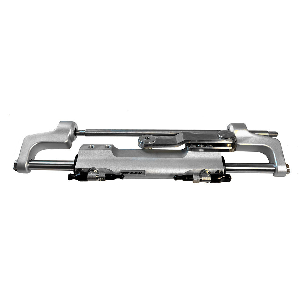 Uflex SilverSteer UC128TS high-performance steering cylinder with offset link arm, port version, for marine or industrial steering systems