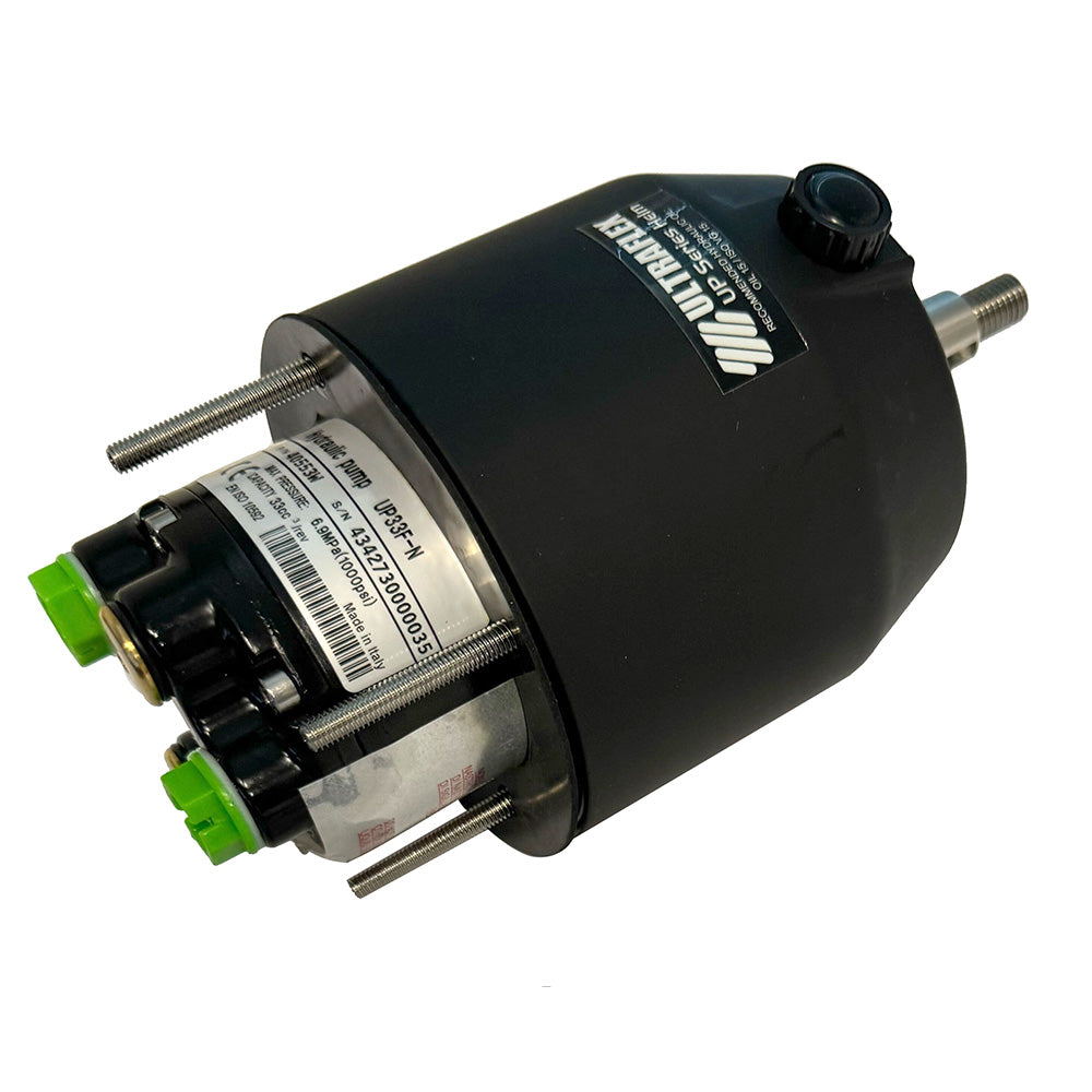 Uflex UP33FM Helm Pump 2.0 cubic inches for steering systems, Uflex USA brand, shown in a close-up image.