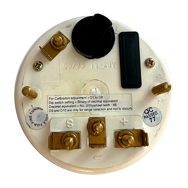 VDO Cockpit International Gen II 4K RPM tachometer with hourmeter gauge for accurate engine monitoring.