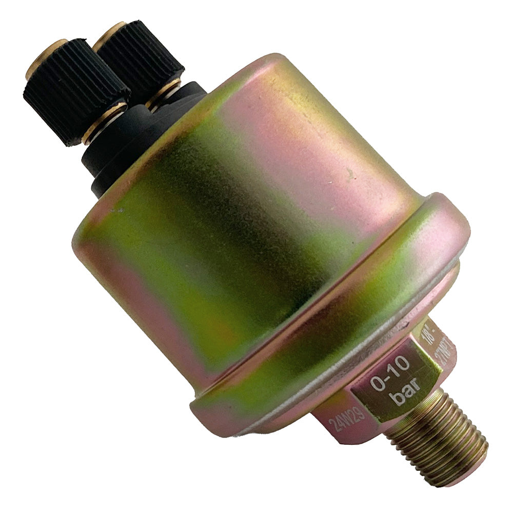 Veratron oil pressure sensor with 1/8"-27NPT thread and 5 bar gauge accessory for automotive or industrial use.