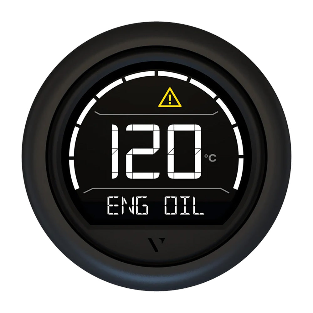 Veratron VL Digital 52 gauge with round black bezel, displaying digital readout, automotive or marine measurement instrument.