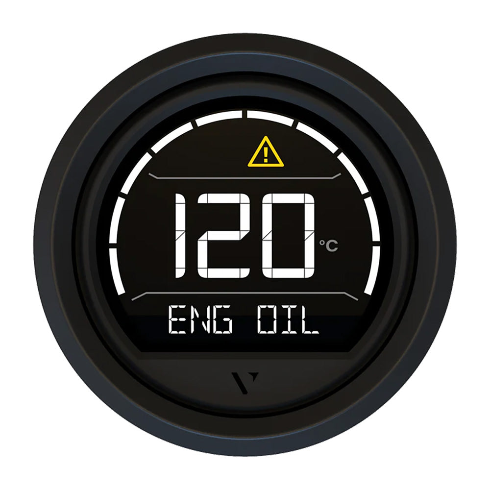 Veratron VL Digital 52 gauge with triangular black bezel, displaying digital readout on a sleek, modern automotive gauge.