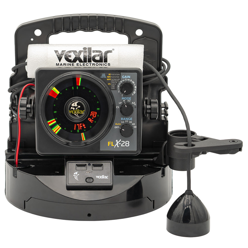 Système de pêche Vexilar FLX-28 Pro Pack Elite avec Pro View Ice-Ducer et batterie au lithium Vexilar