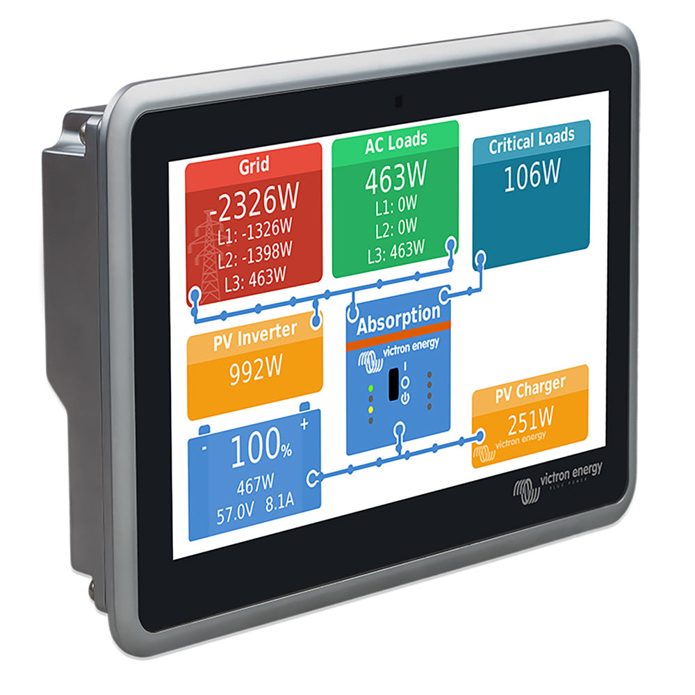 Victron Energy Ekrano GX accessory, display panel with control buttons and screen for Victron energy systems.
