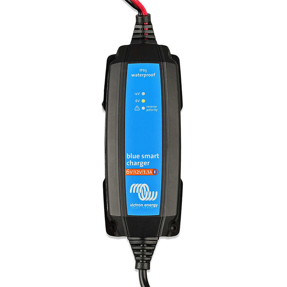 Victron Blue Smart IP65 Battery Charger for 6V or 12V batteries, 1.1A, weatherproof design by Victron Energy.