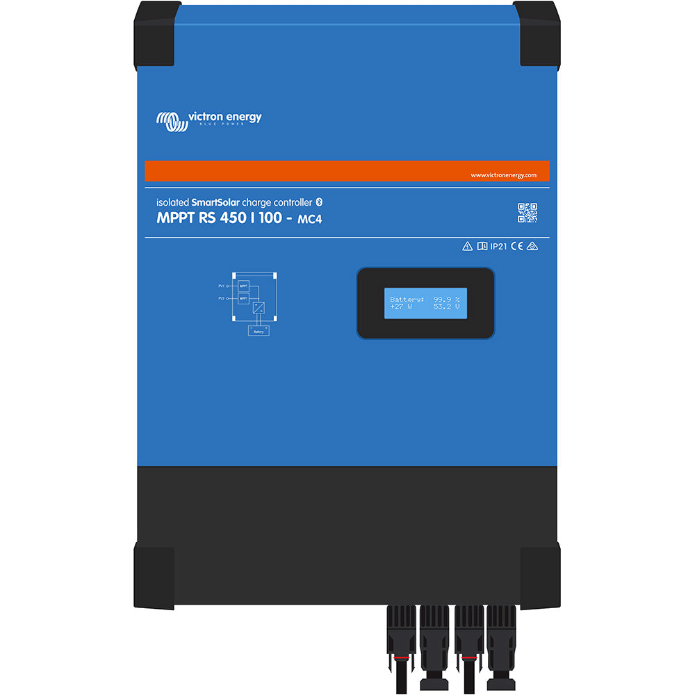 Victron SmartSolar MPPT 450/100-MC4 battery charger from Victron Energy with VE.Can and VE.Direct connections.